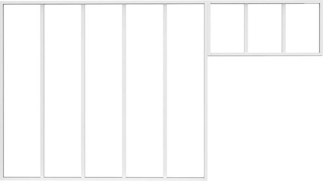 Glaswand Bayview von Vente-unique in Weiß mit Aluminium und Glas, B/T/H: 150 x 83 x 4,2 cm - Bild 1