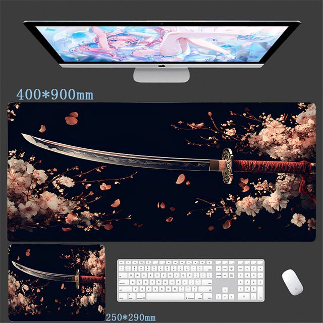 Potdemiel Samurai Warrior Gamer Mauspad in Schwarz - Bild 1
