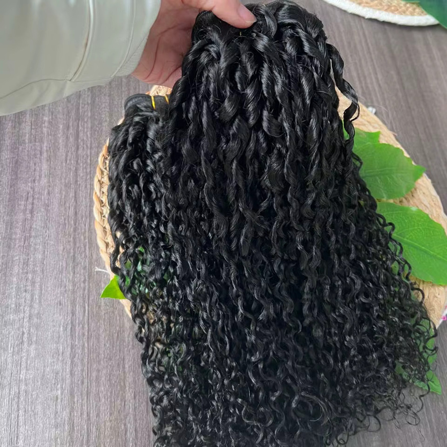 BINF Pixie Curly Bundles mit HD Lace Closure, Vietnamesisches Rohhaar - Bild 4