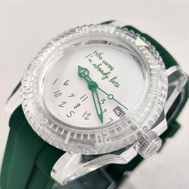 OUMASHI Armbanduhr Herren, NH35 Uhrwerk, 41,5 mm, Acryl, Transparentes Gehäuse - Bild 1