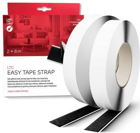 Label the Cable LTC EASY TAPE STRAP Klettband Schwarz L: 8 m, B: 20 mm - Bild 1