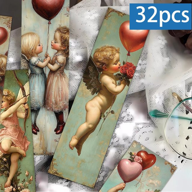 32 Stück Amor-Lesezeichen aus Papier in Multicolour für Buchliebhaber und Lehrer - Bild 1