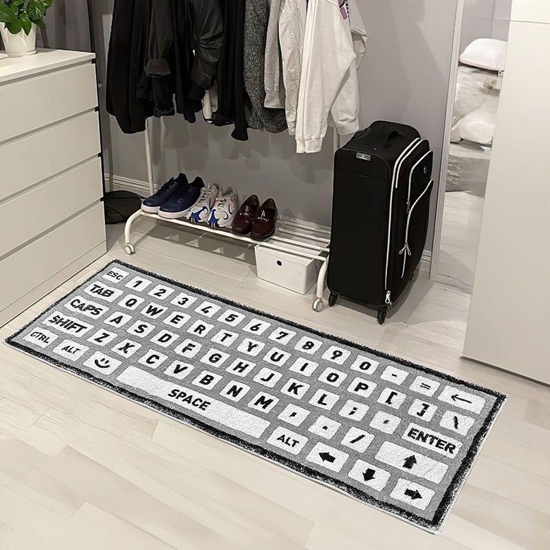 Karpetti Plüschteppich mit Tastatur-Design in Schwarz-Weiß, B/B: 60 x 160 cm - Bild 3