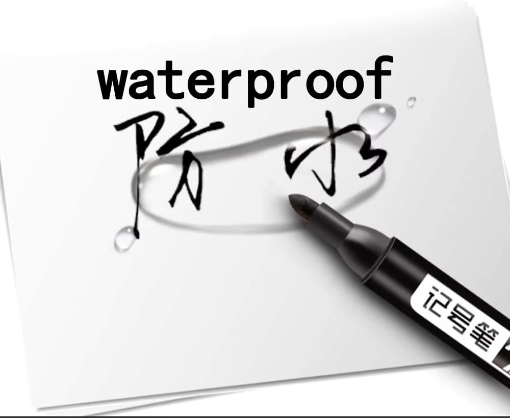 Wasserdichte Permanent-Markierungsstifte auf Ölbasis mit Bullet-Spitze in Schwarz, Blau und Rot für Glas, Metall und Kunstbedarf - Bild 5
