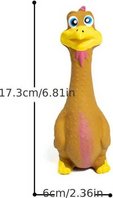 PAWSOME GOODS Hühnerspielzeug aus Latex, braun, 2er-Pack - Bild 1