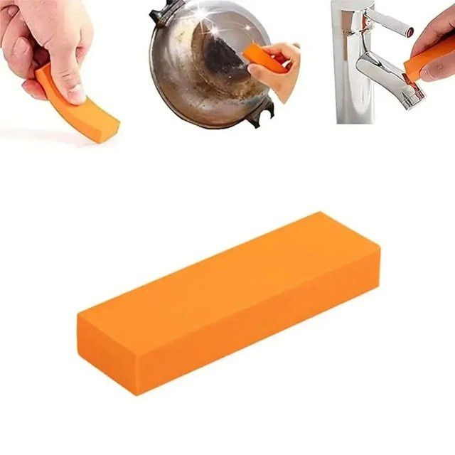 YMOLGA Magischer Radierer Kalkentferner in Orange für die Reinigung von Küche, Bad und Toilette - Bild 1
