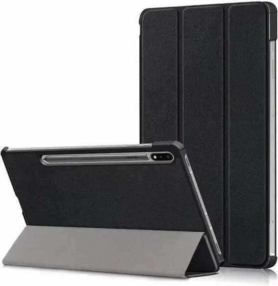Samsung Galaxy Tab S7 Plus und S7 Schutzhülle Flip Smart Case mit Klappfunktion in Schwarz - Bild 1