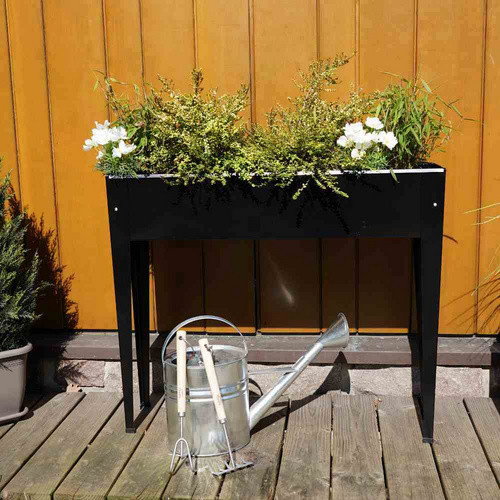 Siena Garden Hochbeet Slim Anthrazit aus Metall und Kiefernholz B/T/H: 98 x 25 x 82 cm - Bild 4