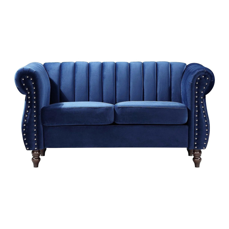 Vente-unique Chesterfield Sofa Trumbo aus Samt in Königsblau mit Breite: 150 cm - Bild 2
