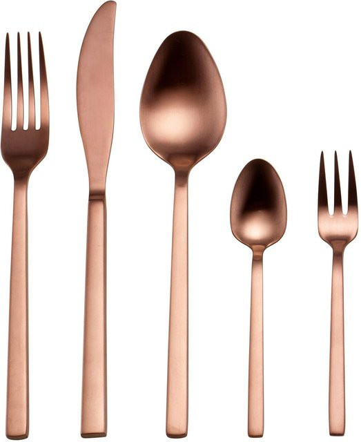 ECHTWERK Tafelbesteck Set LINUS 30-teilig Bronze Edition in mattiertem Gold aus Edelstahl - Bild 1
