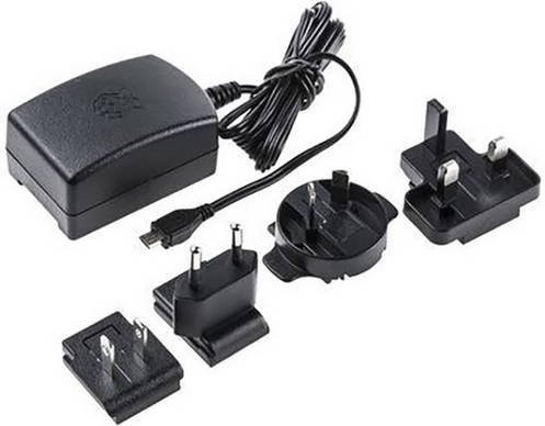 Raspberry Pi T5989DV Steckernetzteil mit Micro-USB Anschluss und 2500mA Ausgangsstrom in Schwarz oder Weiß - Bild 1