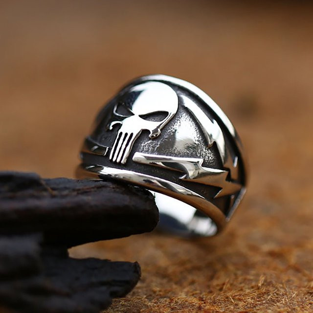 NORTHMAN Ring, Edelstahl, Schädel Maske, Silber, Herren - Bild 1