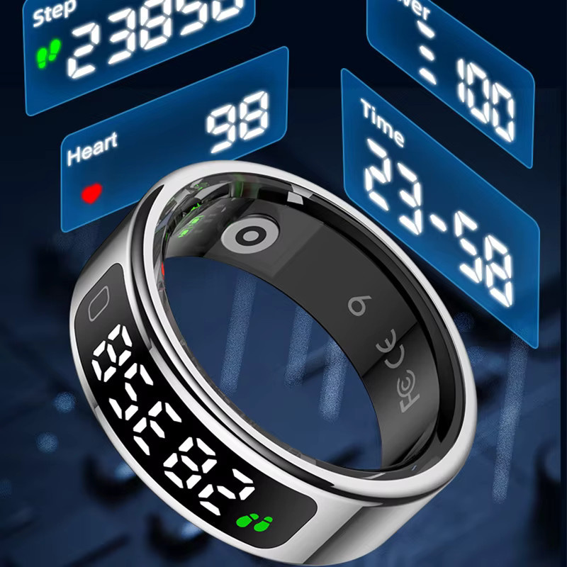 Timethinker R11C Smart Ring mit Display für Männer und Frauen in Silber mit Herzfrequenzmessung, Schlafmonitor und Wasserdichtigkeit für Android und iOS - Bild 2