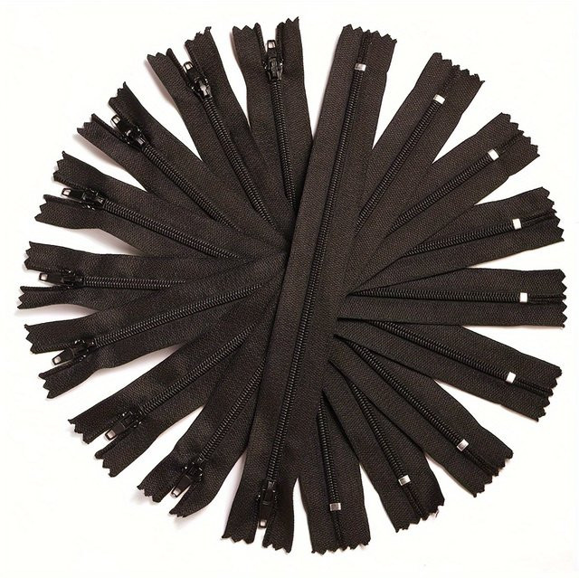 10 Stück Nylon-Reißverschlüsse Typ 3 in Schwarz für Kleidung und Handwerk - Bild 1