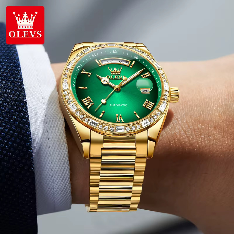 OLEVS Armbanduhr, Automatik, Edelstahl, Diamant, Herren - Bild 4