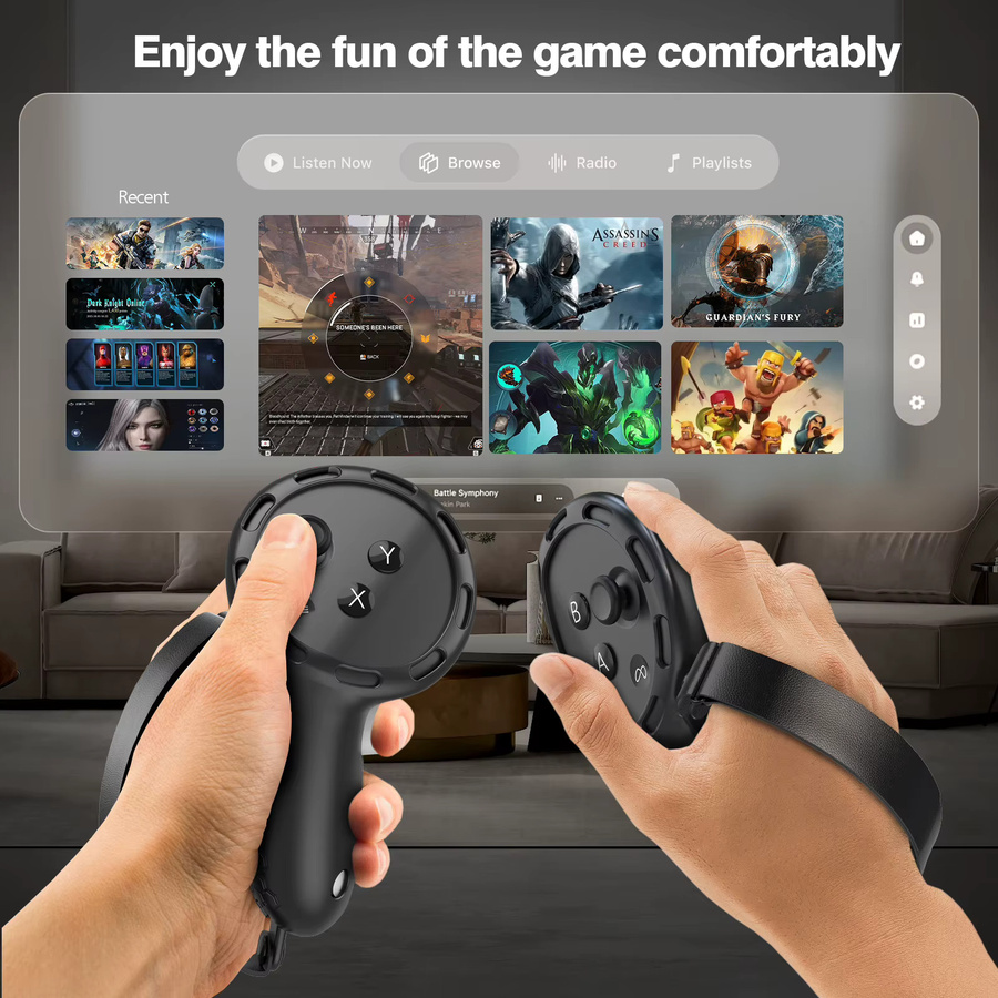 GINWDAY Silikon Griff Schutzhülle für Meta Quest 3 und 3S Controller in Schwarz mit Anti-Kollision Schutz und Grip Shell für VR Zubehör - Bild 6