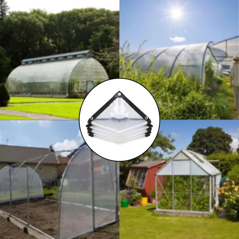 Transparente PE-Plane aus strapazierfähigem Kunststoff, wasserdicht, UV-beständig und reißfest mit Ösen als Regenschutz für deinen Garten - Bild 2