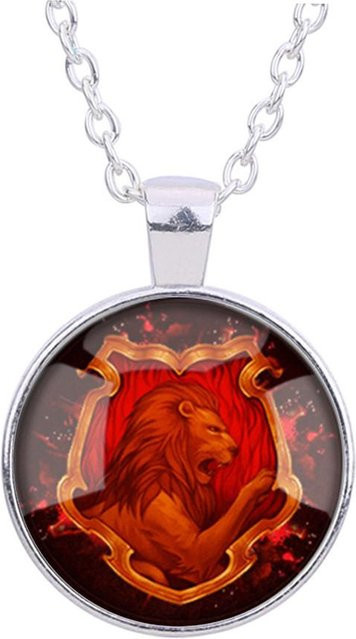 DewBloom Halskette Harry Potter Hogwarts Wappen, Silber, Unisex - Bild 1