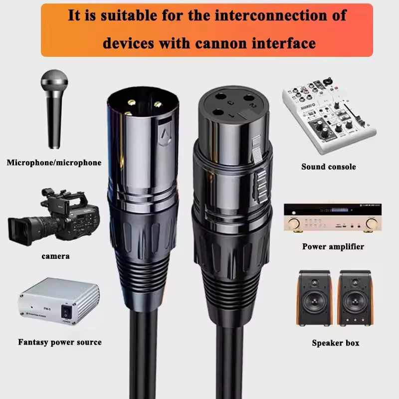 Sound Cannon XLR Kabel Schwarz 3Pin XLR Stecker auf Buchse für Mikrofon, Mixer und Verstärker - Bild 3