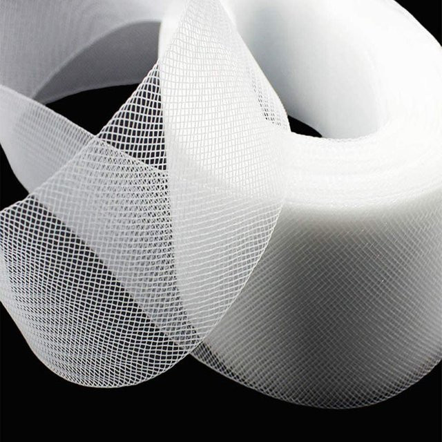 Steifes Rosshaar-Geflecht aus Polyester in Schwarz oder Weiß für Hochzeitskleider und Tanzkostüme, Breite: 1–10 cm - Bild 1