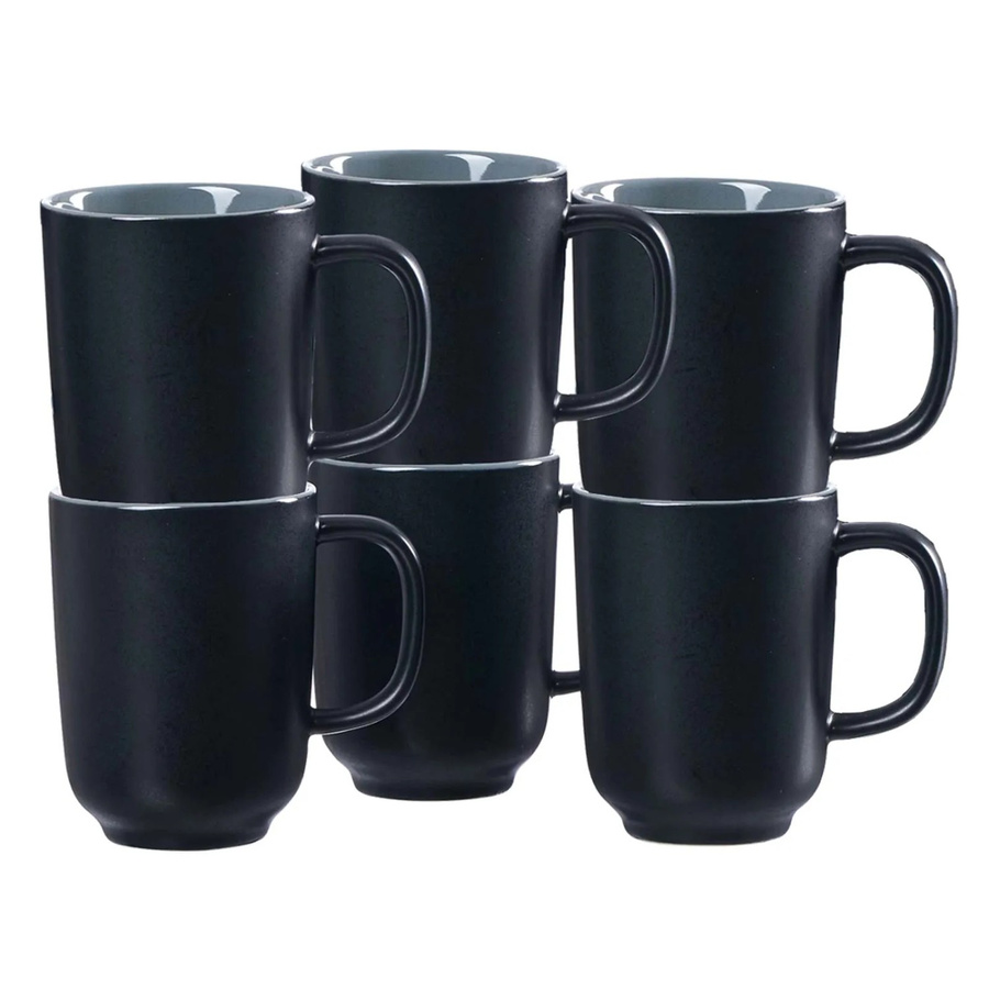 Ritzenhoff & Breker Jasper Kaffeebecher aus Keramik Schwarz 6er Set 285 ml - Bild 2
