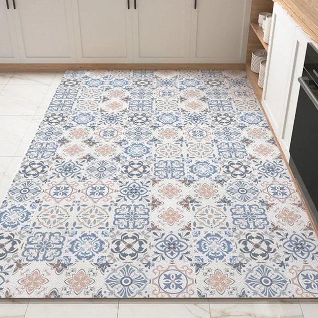 Böhmischer Teppich im Maschinenweb-Design als rutschfeste Bodenmatte für Wohnzimmer, Küche oder Eingangsbereich, B/B: 40 x 60 cm - Bild 1