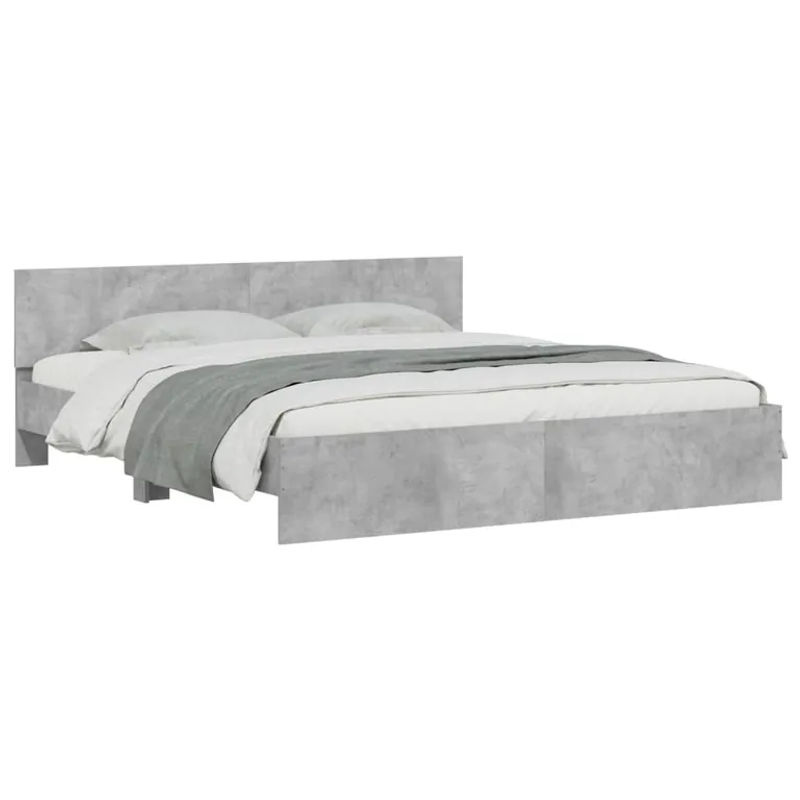 Vidaxl Bettgestell mit Kopfteil und LED in Grau, B/T/H: 200 x 200 x 200 cm - Bild 2