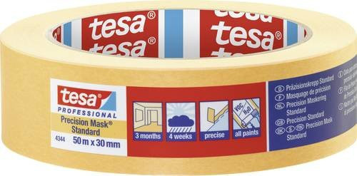 tesa Professional Präzisionskrepp 4344 Washi-Papier Gelb B: 30 mm, L: 50 m - Bild 1