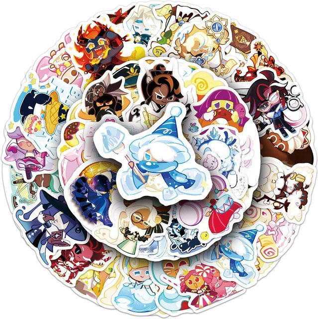 Keeppley Cookie Run Kingdom Graffiti-Aufkleber, 50-teiliges Set, bunt - Bild 1