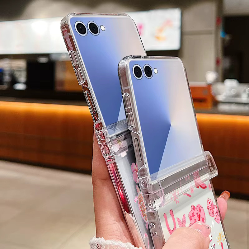 Samsung Galaxy Z Flip Handyhülle mit Liebe Herz Blumendruck in Transparent als Hard Cover für Samsung Galaxy Z Flip 7 6 5 4 3 5G - Bild 4