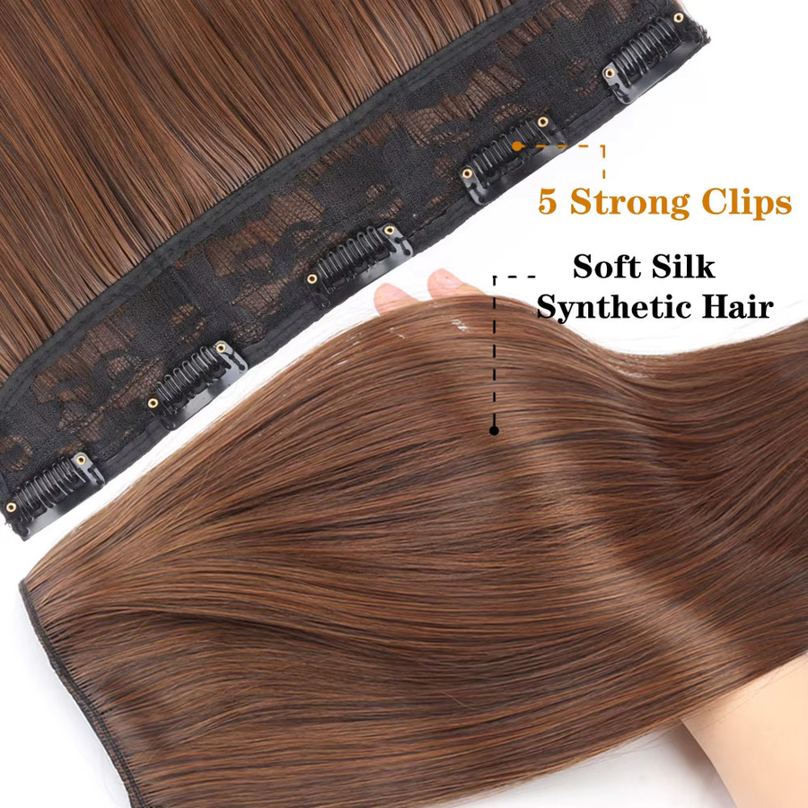 Colorful Girl Haarverlängerung, synthetisch, lang, gerade gewellt, 5 Clips, Damen - Bild 3