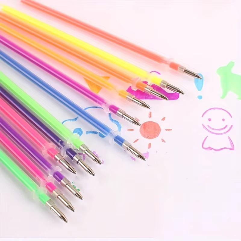 100 Stück Mehrfarbige Glitter Gel Stift Refills 1,0 mm für DIY Kunst und Graffiti - Bild 3