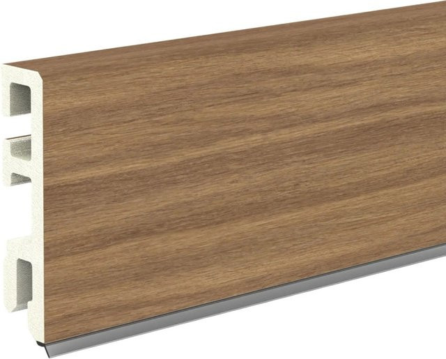 Döllken Hartschaumleiste USL60 Dekor Eiche braun, B/H/T: 60 mm x 14 mm x 2500 mm - Bild 1
