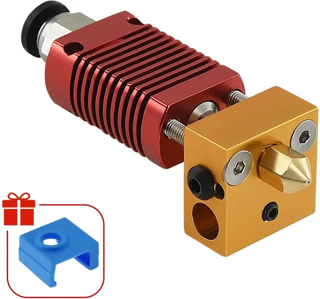 JINGLIN MK8 Montiertes Extruder-Hot-End-Kit für Ender 3 und CR-10 3D-Drucker, 0,4 mm Düse für 1,75 mm Filament, Aluminium-Heizblock, rot/mehrfarbig - Bild 1