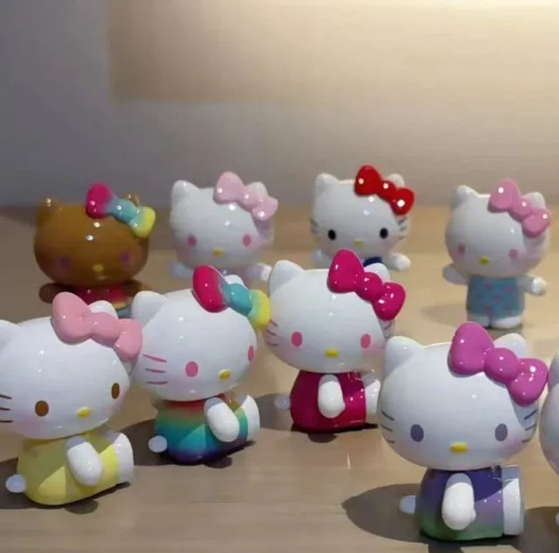 Sanrio Kt Cat Daily Life Serie Blind Box mit niedlichen Mini-Actionfiguren aus Kunststoff, mehrfarbig, Desktop-Dekoration für Kinder - Bild 1