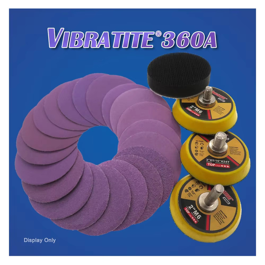 VIBRATITE Nass- und Trockenschleifscheiben Set, 50 Stück, Körnung 60–10.000, Durchmesser: 5 cm, lila, Aluminiumoxid-Schleifpapier mit Hakenschlaufe für Drehwerkzeuge - Bild 2
