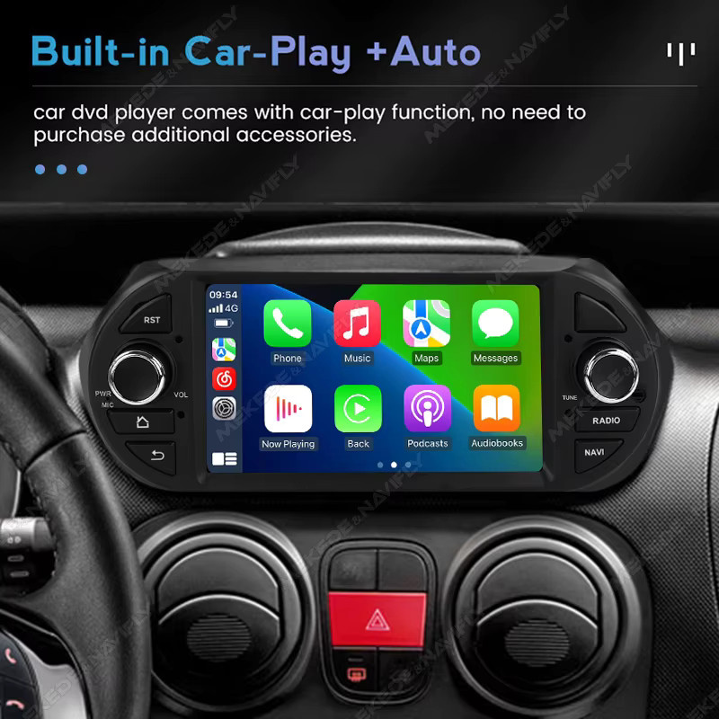 NAVIFANS 7 Zoll IPS Carplay Autoradio für Fiat Fiorino 2008-2017 mit Android Auto, GPS und Multimedia Video Player, Schwarz - Bild 3