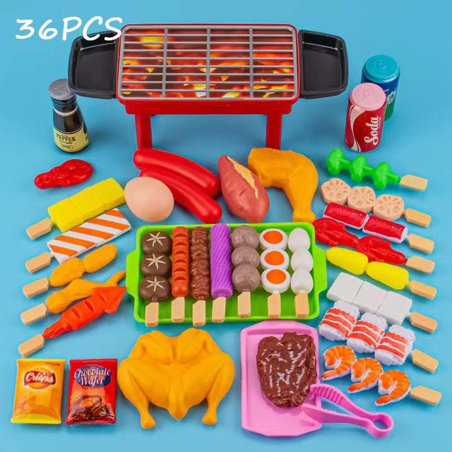 Kidsly Pretend Play Küche Spielzeug, Simulation Lebensmittel Gemüse Grill Kochen Sets, ab 3 Jahre - Bild 1