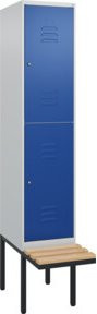 C+P Doppelstock-Spind Classic PLUS Sitzbank mit 1 Abteil, Buche-Hartholz, B/T/H: 212,0 x 40,0 x 81,5 cm - Bild 1