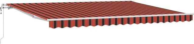 vidaXL Einziehbare Markise mit Fernbedienung in Orange und Braun, B: 450 cm, T: 300 cm - Bild 1
