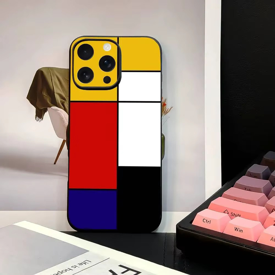 Handyhülle P-Piet M-Mondrian für iPhone 13-16 Plus Pro Max in Bunt mit Satin-Glanz-Finish - Bild 2