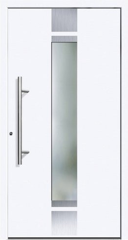 KNOCK Flügelüberdeckende Kunststoff-Haustür OSLO in Weiß mit Glaseinsatz, modern, Höhe: 210,0 cm, Breite: 100,0 cm - Bild 1
