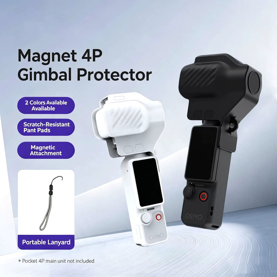 DJI Osmo Pocket 4P Magnetische Gimbal-Schutzhülle in Schwarz mit tragbarer Objektivkappe, Hartschalenhülle und Trageband sowie integrierter kratzfester Polsterung - Bild 4