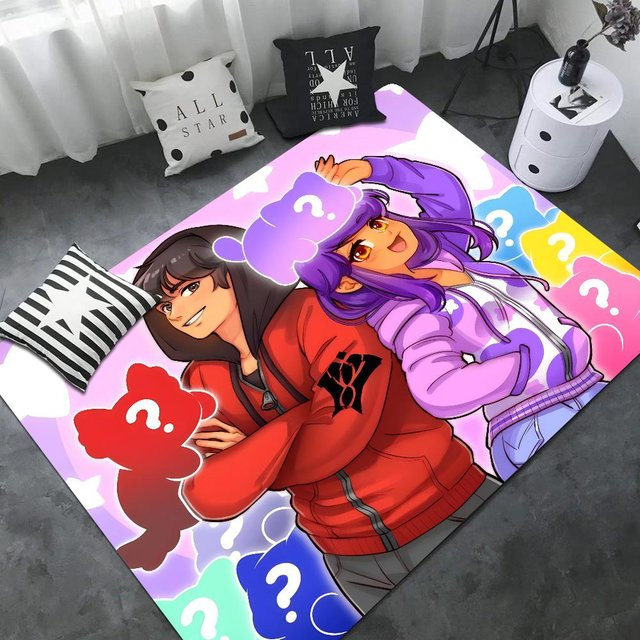 Antirutschbare Aphmau Fußmatte mit Flügeln im nordischen Stil, Mehrfarbig, B/L: 50 x 80 cm - Bild 1
