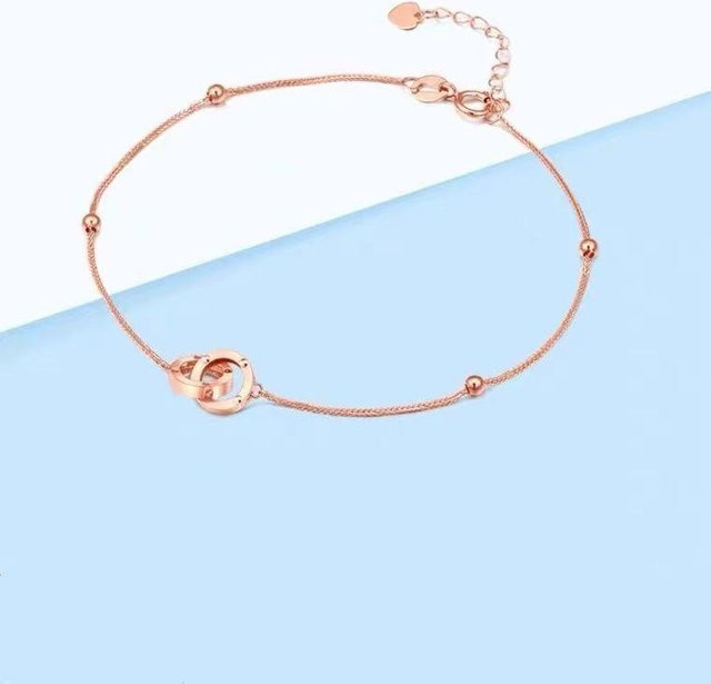 Armband 18 Karat Gelbgold, Doppelschnalle, beige, Damen - Bild 1