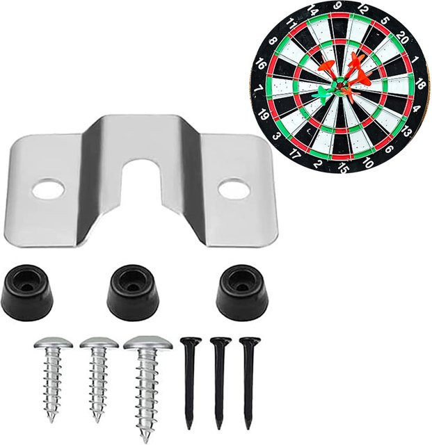 Toorise Dart Board Halterung Set, 10er Pack U-förmige Wandmontage in Silber mit 3 Pads - Bild 1