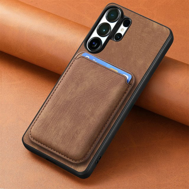 Magnetische Kartenfach-Brieftasche Handyhülle aus Leder für Samsung S26 Ultra S25 Plus S24 S23 S22 Ultra A37 A57 A17 von szHAIyu in Schwarz und Braun - Bild 1