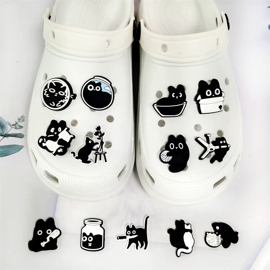 Potdemiel Schuhanhänger, schwarze Katzen, Schuhzubehör - Bild 3