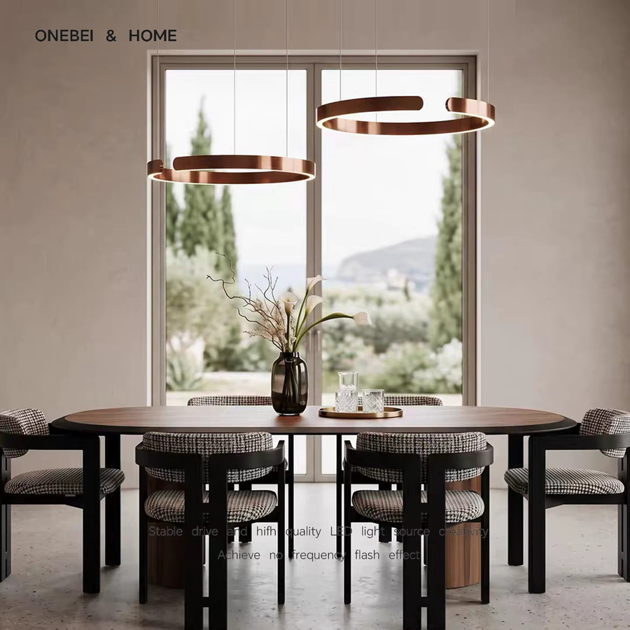 ONEBEI Moderne Home C Ring LED Pendelleuchte mit integrierter LED für Wohnzimmer Schlafzimmer und Hotel - Bild 2