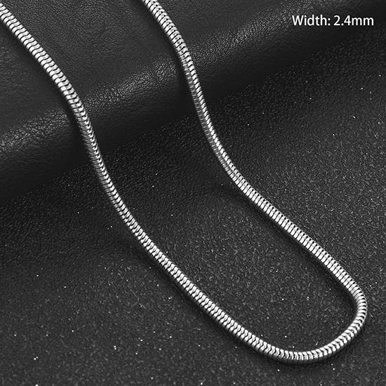 Halskette Edelstahl, Rund Schlangenkette, Rolo Kette, Choker, 61 cm, Unisex, Schwarz - Bild 1